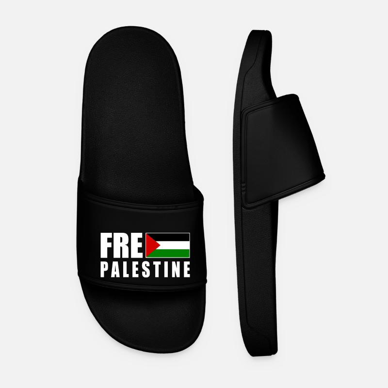 Free palestine - Men’s Pool Sliders - black