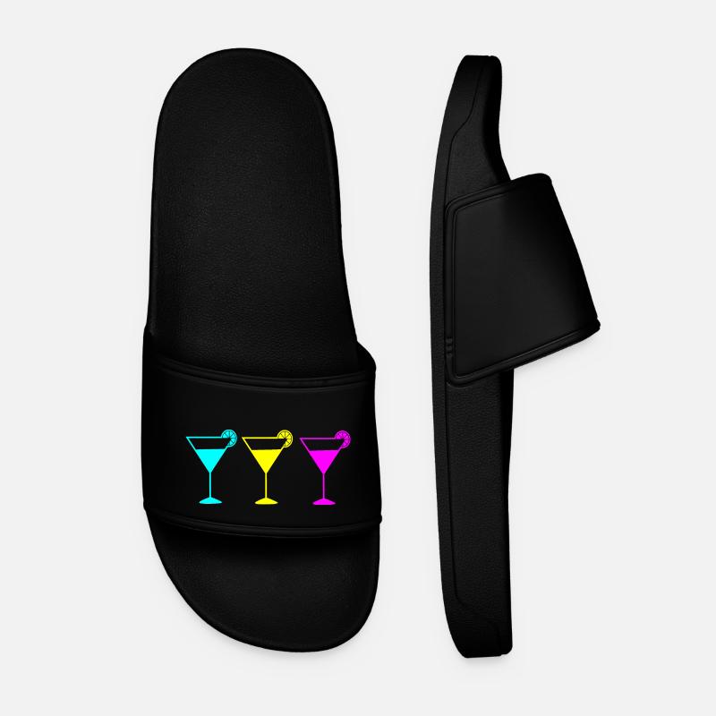 Cocktail Summer Beach Holidays - Men’s Pool Sliders - black