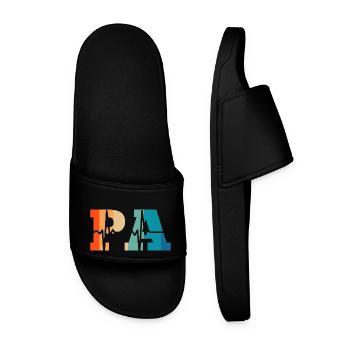 Heartbeat retro physician assistant - Men’s Pool Sliders - black - Front