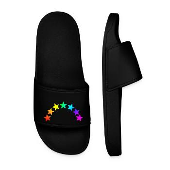 étoiles colorées - Dégradé arc-en-ciel - Claquettes Homme - noir - Devant