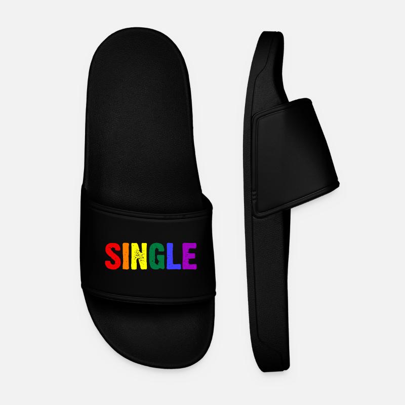 Single Rainbow - Men’s Pool Sliders - black