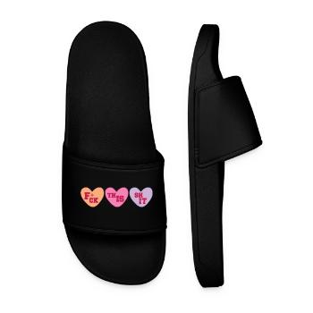 Valentinstag Fuck this shit Geschenk Sarkastisch - Männer Badelatschen - Schwarz - Vorne