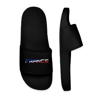 Flag France France Colors Blue White Red FR - Men’s Pool Sliders - black - Front