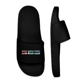 anniversary. HAPPY BIRTHDAY. Happy birthday. - Men’s Pool Sliders - black - Front