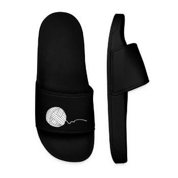 Wool wool tyre white (vector object) - Men’s Pool Sliders - black - Front