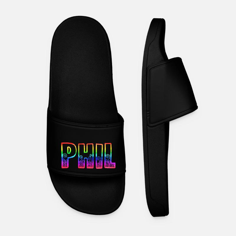 phil rs rainbow - Men’s Pool Sliders - black