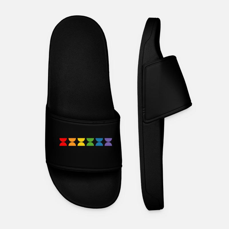 Rainbow Fun Shirt - Men’s Pool Sliders - black