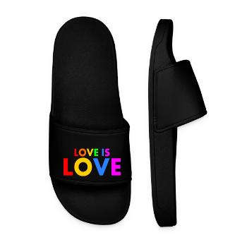 Love is love - Men’s Pool Sliders - black - Front
