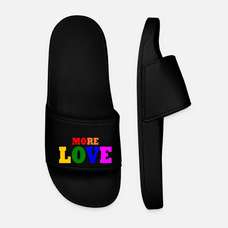 More love - Männer Badelatschen - Schwarz