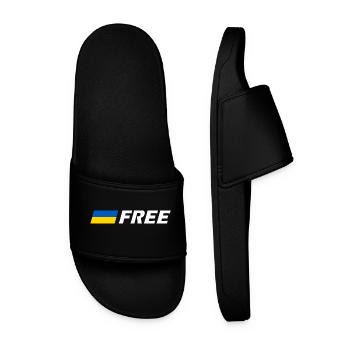Free ukraine - Men’s Pool Sliders - black - Front