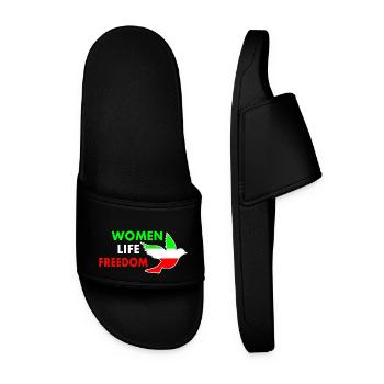 Women life freedom - Men’s Pool Sliders - black - Front