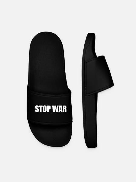 Stop war - Men’s Pool Sliders - black