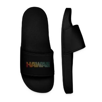 Lettrage vintage rétro Hawaï - Claquettes Homme - noir - Devant
