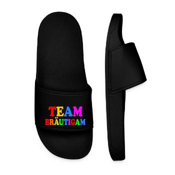 Team bräutigam - Männer Badelatschen - Schwarz - Vorne