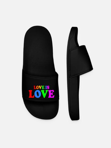 Love is love - Claquettes Homme - noir