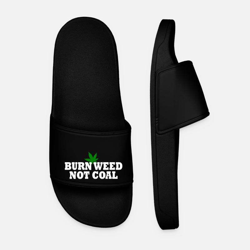 Burn weed not coal - Claquettes Homme - noir