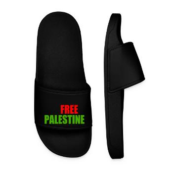 Free palestine - Männer Badelatschen - Schwarz - Vorne