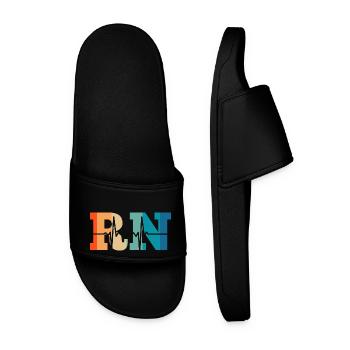 Battement de cœur rétro registered nurse - Claquettes Homme - noir - Devant