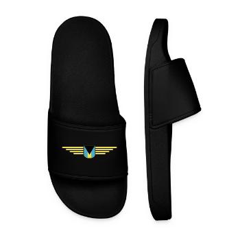 Bahamas fans: Tropical design - Men’s Pool Sliders - black - Front