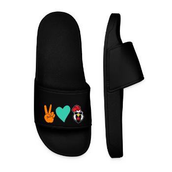Chicken Rooster - Men’s Pool Sliders - black - Front