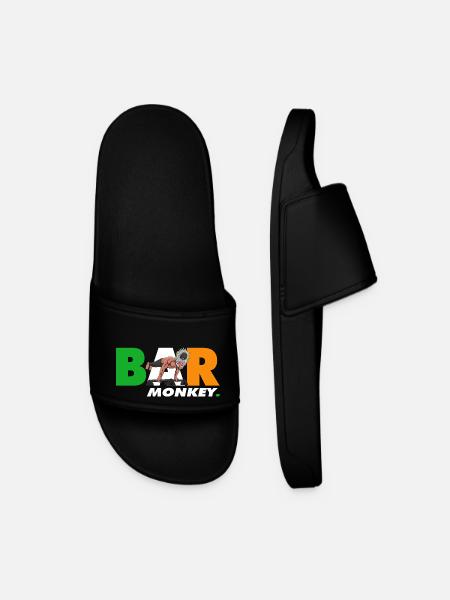 Bar Monkey Tri Colour Design - Men’s Pool Sliders - black