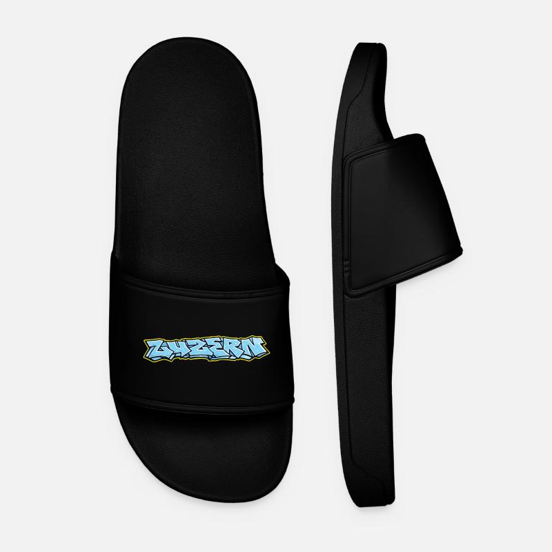 Lucerne Graffiti - Men’s Pool Sliders - black