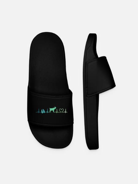 Goat heartbeat gift goats - Men’s Pool Sliders - black
