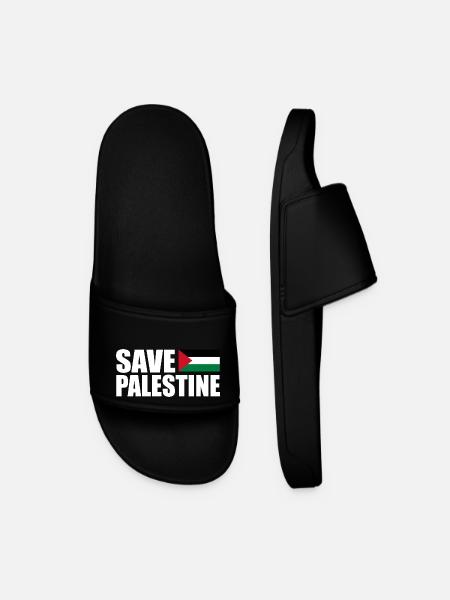 SAVE PALESTINE - Men’s Pool Sliders - black
