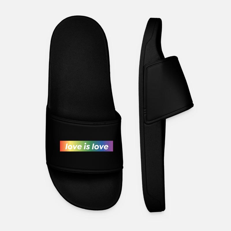 LOVE IS LOVE - Männer Badelatschen - Schwarz