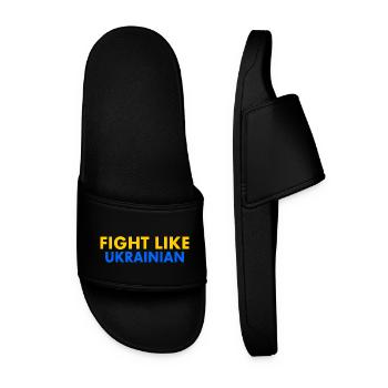 Fight like ukrainian - Men’s Pool Sliders - black - Front