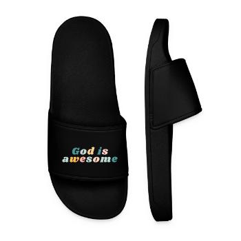 Gott ist großartig - Happy Colorful Vibe Christian - Männer Badelatschen - Schwarz - Vorne