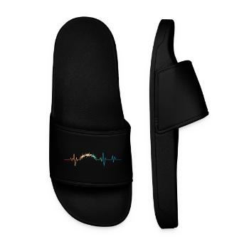 Battement de coeur rétro fil barbelé - Claquettes Homme - noir - Devant