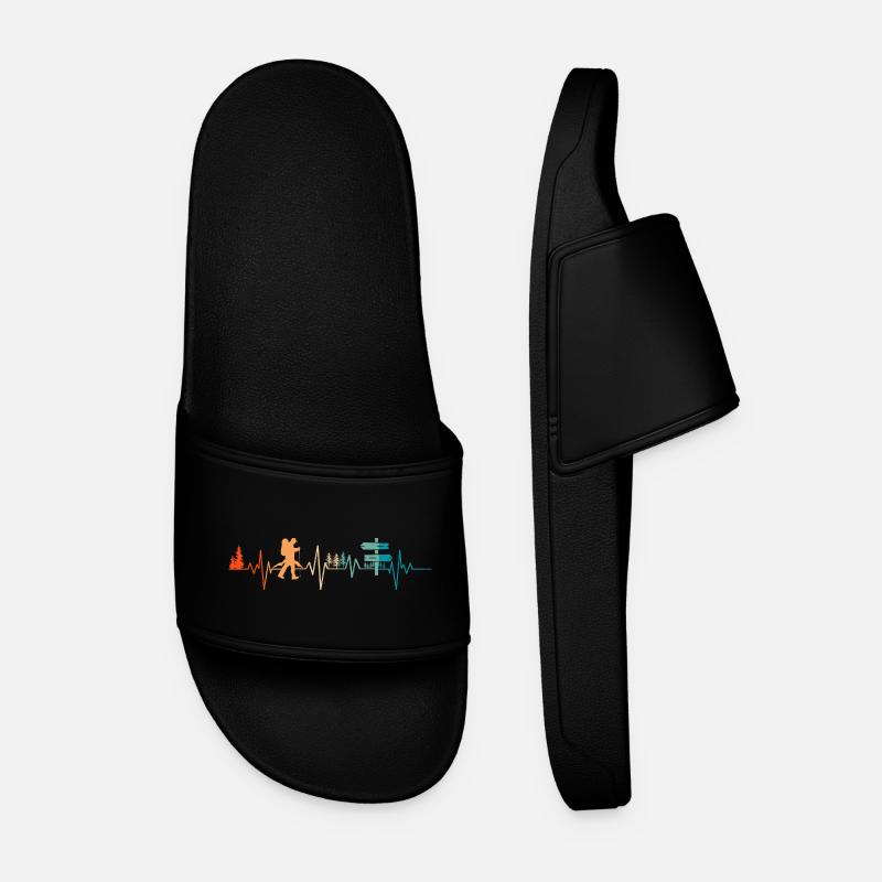 Heartbeat Hiking - Geschenkidee - Männer Badelatschen - Schwarz