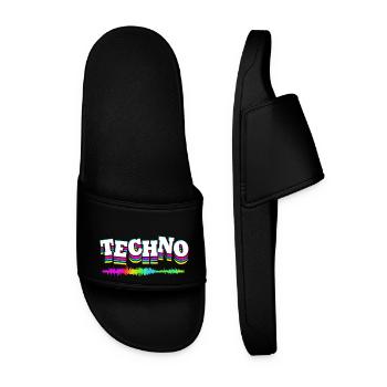 Rave Raver Musique techno Techno basse Table de mixage - Claquettes Homme - noir - Devant