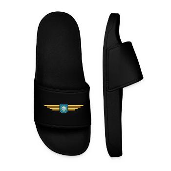 South Dakota Fan T-Shirt – For real fans! - Men’s Pool Sliders - black - Front