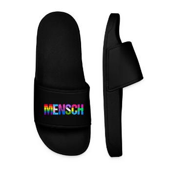 Mensch Pride Month LGBT LGBTQ - Männer Badelatschen - Schwarz - Vorne