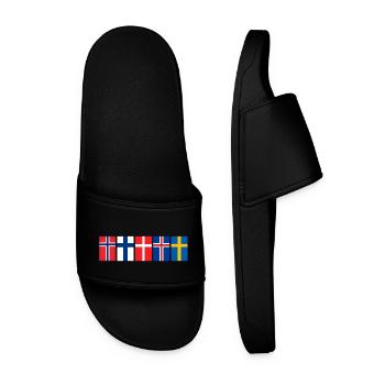 Scandinavie Drapeaux Suède Norvège Islande - Claquettes Homme - noir - Devant