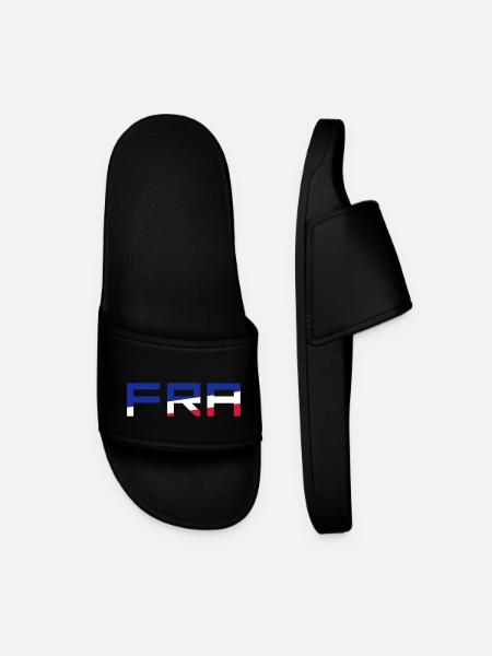 Drapeau FRA France France couleurs bleu blanc rouge - Claquettes Homme - noir