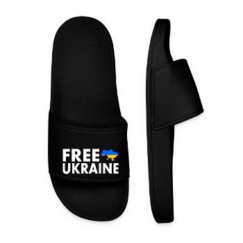 Free ukraine - Männer Badelatschen - Schwarz - Vorne