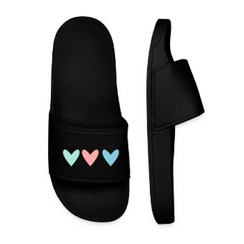 SAINT VALENTINE. bachelorette party. I LOVE YOU. I LOVE YOU. LOVE - Men’s Pool Sliders - black - Front