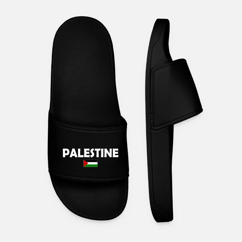 Free Palestine - Männer Badelatschen - Schwarz