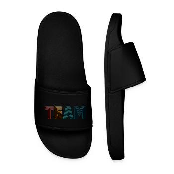 Team - Männer Badelatschen - Schwarz - Vorne