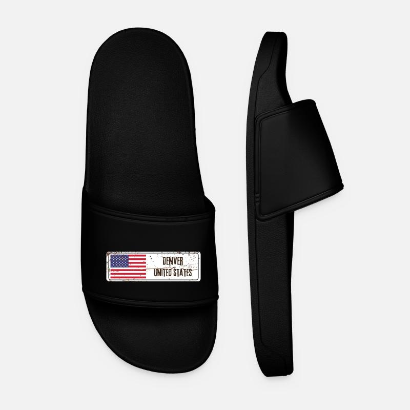 Denver Drapeau des États-Unis - Claquettes Homme - noir