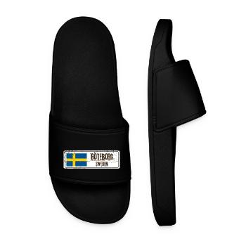 Göteborg Schweden Flagge - Männer Badelatschen - Schwarz - Vorne