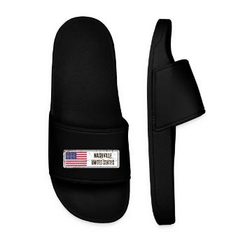 Nashville United States Flag - Men’s Pool Sliders - black - Front