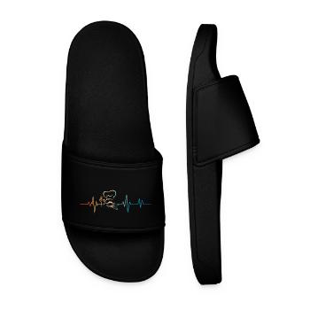 Battement de coeur rétro chef cuisinier - Claquettes Homme - noir - Devant