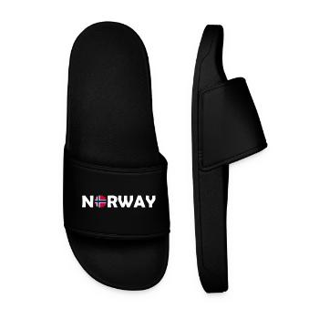 Lettrage de la Norvège avec drapeau - Norge - Norwegen - Claquettes Homme - noir - Devant