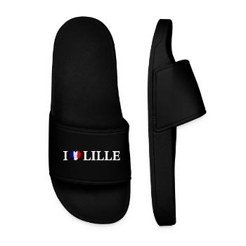 I love Lille France - Men’s Pool Sliders - black - Front