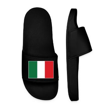 Italy Flag - Men’s Pool Sliders - black - Front