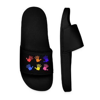 Empreintes de mains sur l’autisme - Claquettes Homme - noir - Devant